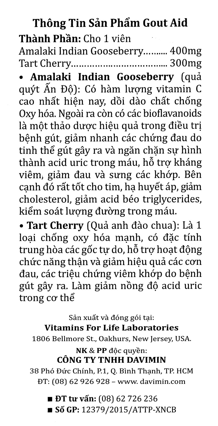 Gout Aid giảm acid uric trong máu, hỗ trợ phòng bệnh gout